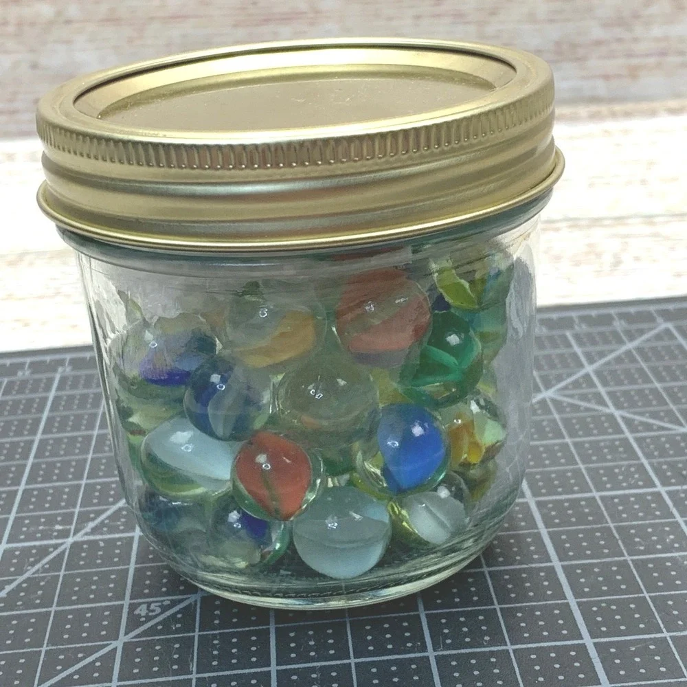 Collection of Vintage Glass Marbles Fun‎ Assorted Colors Includes 1 Shooter